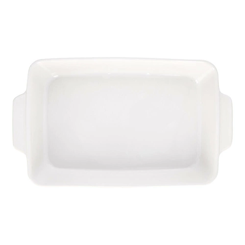 Ceramiczne naczynie do zapiekania Mazzoni 37 cm białe prostokątne z rączkami do lasagne Intesi
