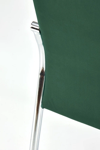 Krzesło tapicerowane Melani welurowe zielone do jadalni nowoczesne glamour Intesi