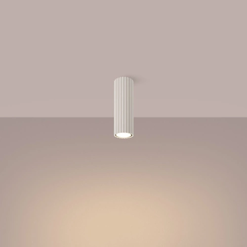 Plafon sufitowy KARBON 20 beżowy nowoczesny aluminiowy do salonu i sypialni SOLLUX