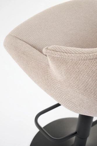 Hoker Fraser beżowy loftowy z oparciem, regulowany, obrotowy do kuchni i wyspy Intesi