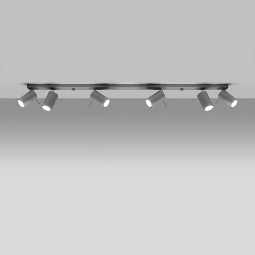 Plafon sufitowy RING 6L szary nowoczesny metalowy loftowy do salonu i kuchni Sollux