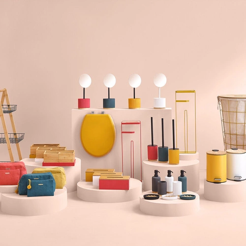 Kubek na szczoteczki do zębów Modern biały bambusowy do łazienki nowoczesny 5five