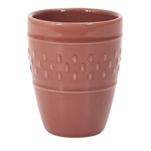 Kubek ceramiczny do espresso Queso 100 ml czerwony nowoczesny styl Intesi