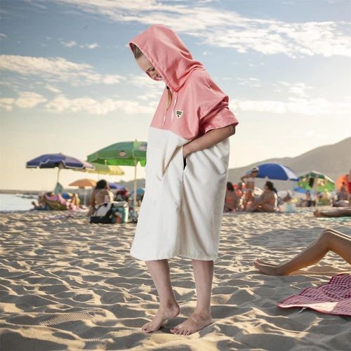 Ponczo Ainsa ręcznikowe różowe