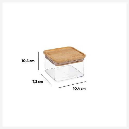 Pudełko Eske 0,5L kwadrat z bambusową  pokrywką