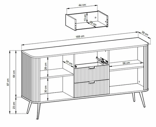 Zestaw mebli do salonu Seda czarne z czarnymi nogami