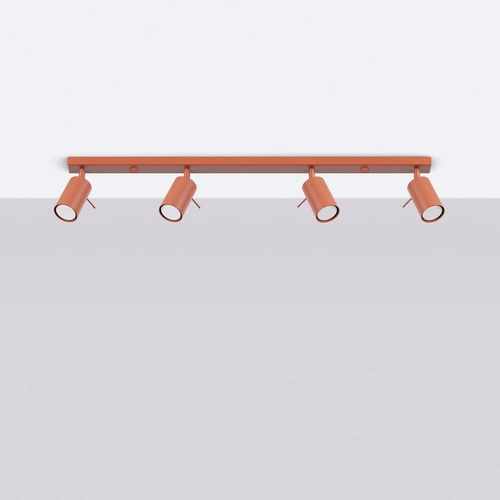 Plafon sufitowy RING 4L czerwony nowoczesny metalowy ruchomy do salonu i sypialni SOLLUX