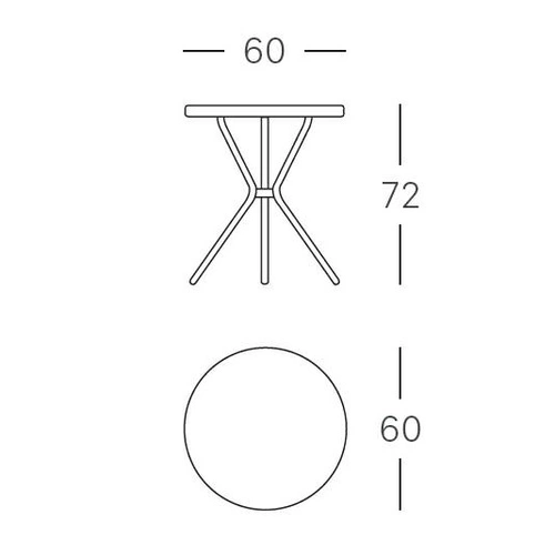 Stolik Leo okrągły biały metalowy na taras i do kawiarni 60 cm