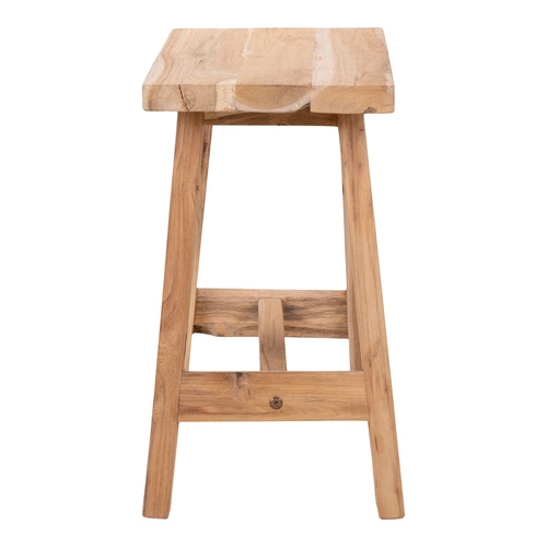 Stołek drewniany Barcelona Intesi z drewna tekowego naturalny 45 cm do salonu i kuchni skandynawski