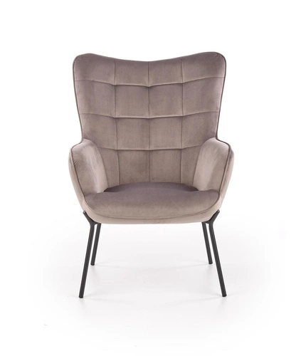 Fotel kubełkowy Cabres szary nowoczesny do salonu i biura z podłokietnikami Intesi