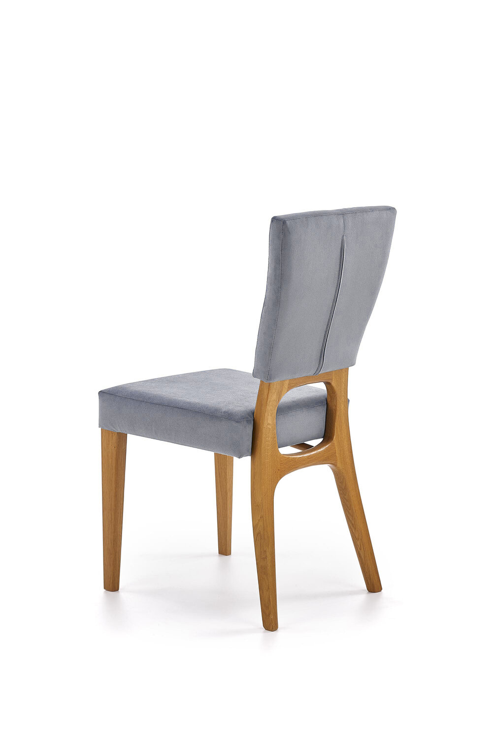 Krzesło do jadalni Remi Intesi drewniane tapicerowane szare skandynawskie dąb