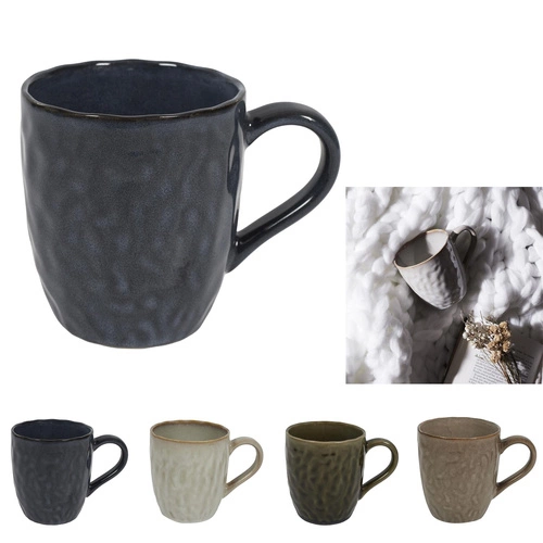 Kubek ceramiczny Noyer 330 ml granatowy glamour do kawy i herbaty Intesi