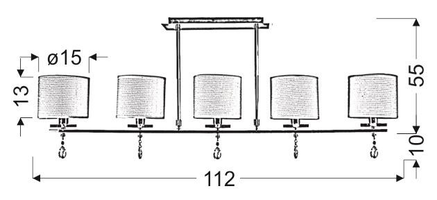 Lampa wisząca Estera 5x40W E14 chrom