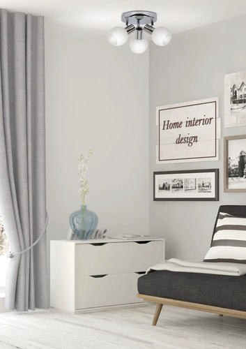 Plafon sufitowy Turno biały szklany nowoczesny ruchomy do salonu i kuchni 36 cm