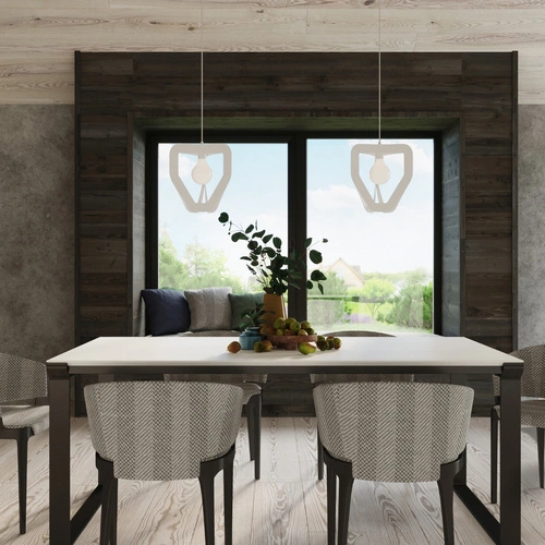 Lampa wisząca Tres biała nowoczesna metalowa do salonu, kuchni lub nad wyspę 33 cm