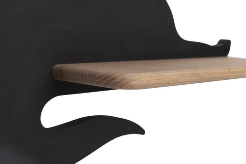 Kinkiet ścienny LED Cat czarny drewniany do pokoju dziecięcego klasyczny dekoracyjny 26 cm