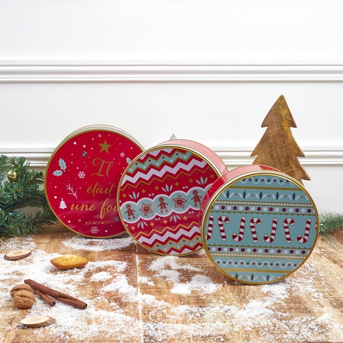 Zestaw metalowych świątecznych pudełek dekoracyjnych Intesi do kuchni i salonu