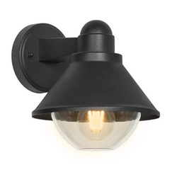 Kinkiet zewnętrzny Saginia lampa ogrodowa 23,5x20,5cm czarny 1x40W E27 klosz okrągły IP44