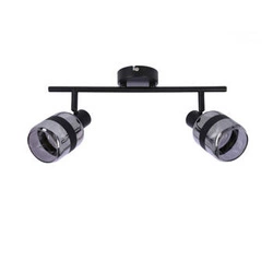 Lampa Yuki lampa listwa czarny matowy 2x15W E14 klosz dymiony