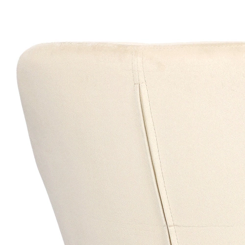 Krzesło tapicerowane welur Emilia Actona beżowe z podłokietnikami do jadalni nowoczesne