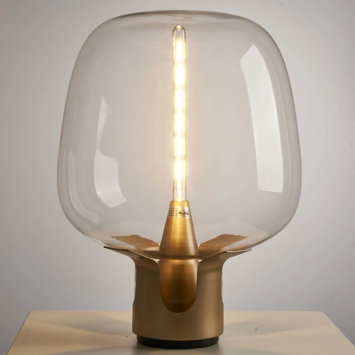 Lampa stołowa FATA transparentno złota  35 *46 cm