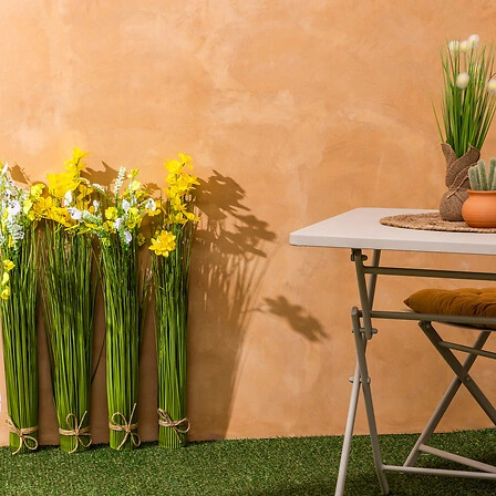 Atmosphera bukiet sztucznych polnych kwiatów żółtych jak żywe do salonu lub na balkon 58 cm