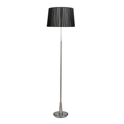 Lampa podłogowa Dera satyna 1x60W E27 abażur czarny