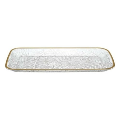 Taca Mirage 34cm złoty brzeg plastikowa