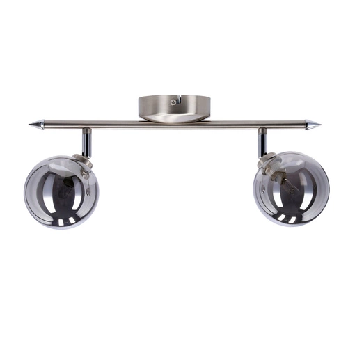 Nowoczesna lampa sufitowa Rodia listwa satynowa 2-punktowa do salonu i sypialni