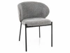 Krzesło Elsme szare Intesi do jadalni tapicerowane z podłokietnikami