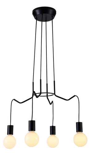 Lampa wisząca Basso 4x40W E27 czarny  matowy