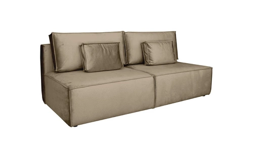 Sofa rozkładana z funkcją spania Toro beżowa do salonu z pojemnikiem na pościel