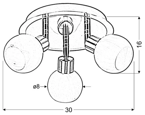 Lampa sufitowa Alabaster plafon 3x40W G9 satyna+chrom