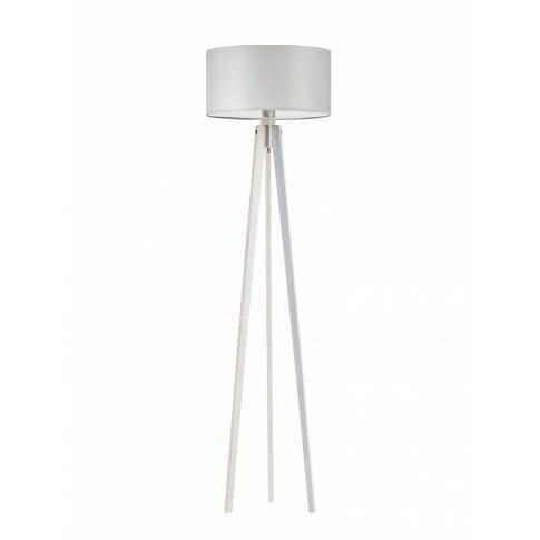 Lampa podłogowa MIAMI abażur jasny szary stelaż biały