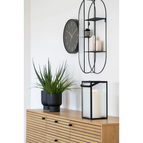 Komoda Kyoto 150 cm dąb ryflowana na czarnych nóżkach do salonu