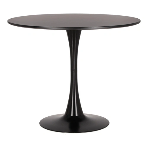 Stół okrągły 90 cm Simplet Skinny Black czarny nowoczesny do jadalni i kuchni na jednej nodze