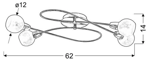 Plafon sufitowy Avila chrom nowoczesny szklany do salonu i kuchni CANDELLUX 62 cm