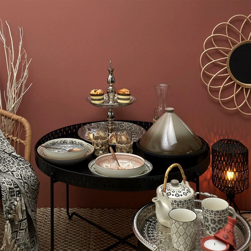 Stolik kawowy Modes okrągły czarny metalowy nowoczesny loftowy do salonu 78 cm Intesi