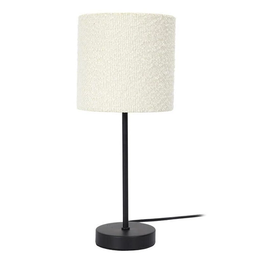 Lampka nocna do sypialni Intesi nowoczesna biała boucle z kloszem skandynawska 38 cm