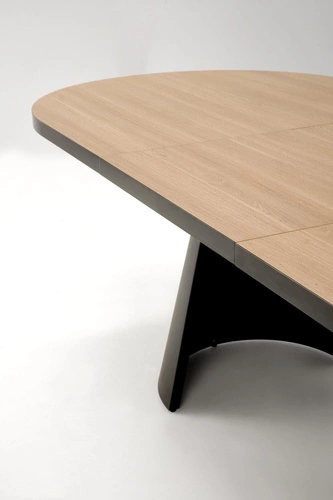 Stół rozkładany do jadalni Ardel owalny nowoczesny naturalny blat czarne nogi 180-240 cm