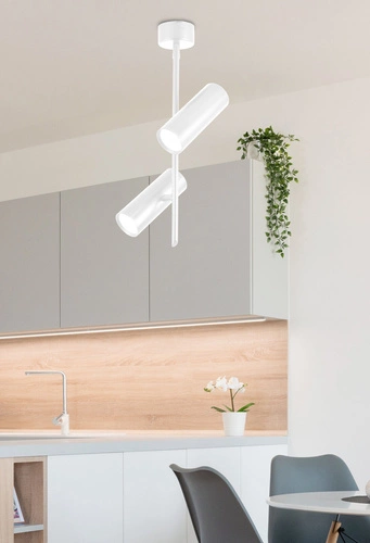 Lampa sufitowa Tuba nowoczesna biała LED regulowana do salonu kuchni jadalni CANDELLUX