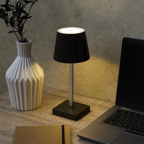 Lampka biurkowa LED Blanca dotykowa brązowa na baterie ściemniana
