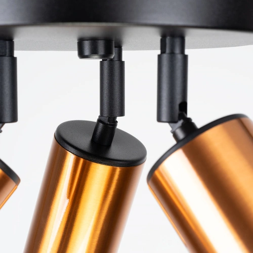 Plafon sufitowy WINX 3P czarny miedź nowoczesny stalowy do salonu i sypialni SOLLUX