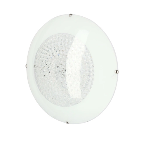 Plafon sufitowy LED Pristina 40 cm srebrny nowoczesny szklany do salonu i sypialni