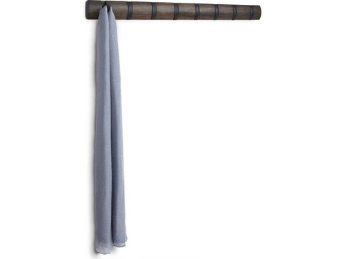 Wieszak ścienny do przedpokoju Flip Umbra drewniany nowoczesny z 8 uchwytami brązowy