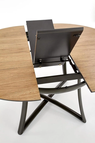 Stół okrągły rozkładany do jadalni Mira loftowy dąb naturalny 118-148 cm Intesi