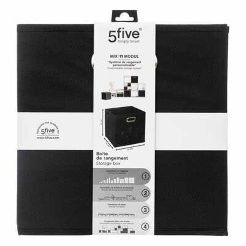 Pudełko materiałowe do regału 31x31 czarne z metalowym uchwytem 5five simply smart