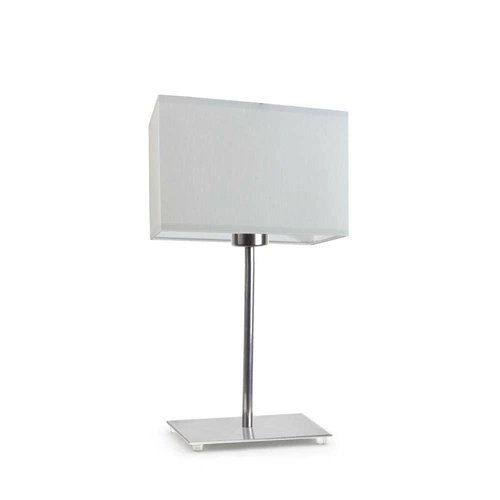 Lampka nocna nowoczesna AMALFI z jasnoszarym abażurem i chromowaną podstawą do sypialni