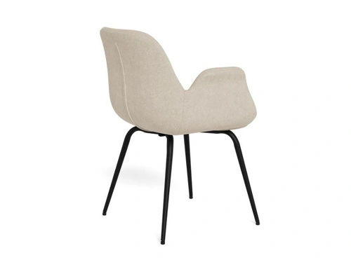 Krzesło Beth beżowe tapicerowane z podłokietnikami do jadalni salonu