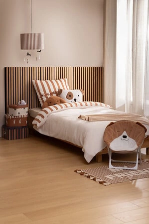 Komplet pościeli dziecięcej Scott Atmosphera 140x200 bouclé biało-pomarańczowy do pokoju dziecięcego